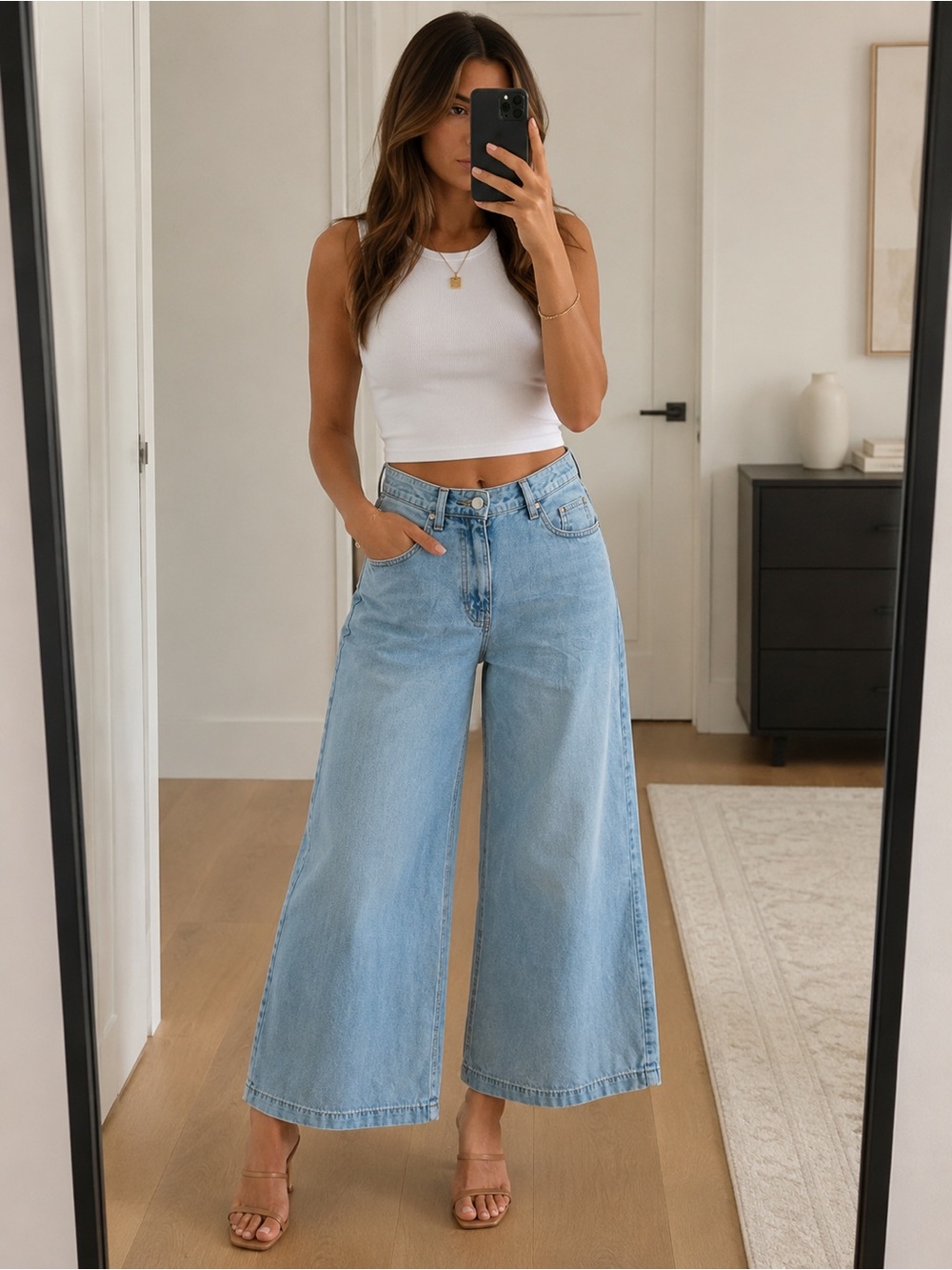 Vero Moda Aisa Light Blue Wide Leg Palazzo Jeans NWT Size 29/30